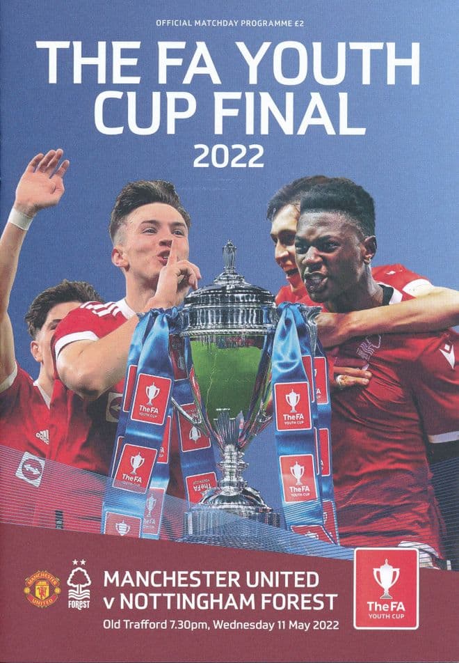 2022 FA Youth Cup Final Manchester United v Nottingham Forest - official programme