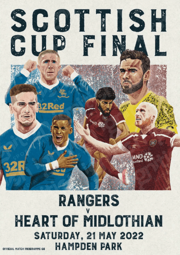 2022 Scottish Cup Final Rangers v Hearts - official match programme