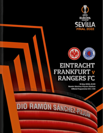 2022 UEFA Europa League Final Rangers v Eintracht Frankfurt - official programme + FREE poster