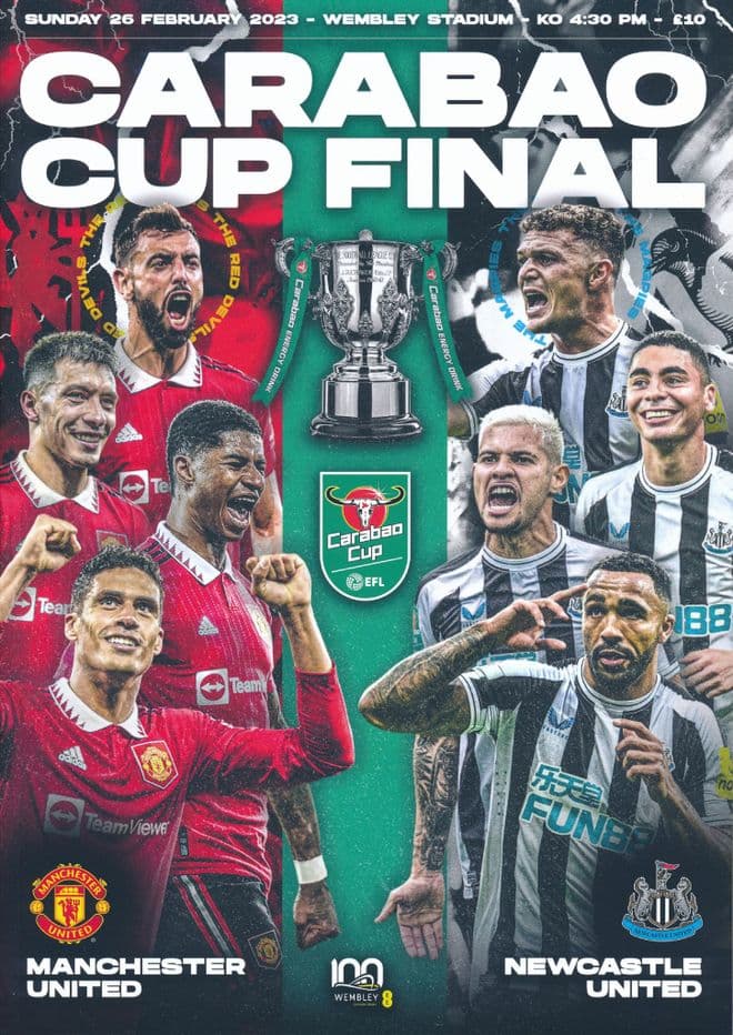 2023 Carabao League Cup Final Manchester United v Newcastle - official match programme