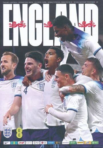 2023 England v Australia (Friendly @ Wembley) - official match programme
