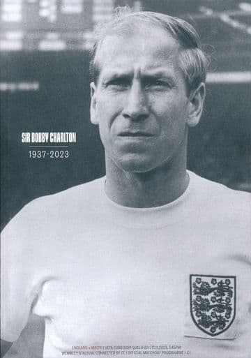 2023 England v Malta (UEFA Euro 2024 Qualifier) - special BOBBY CHARLTON tribute programme