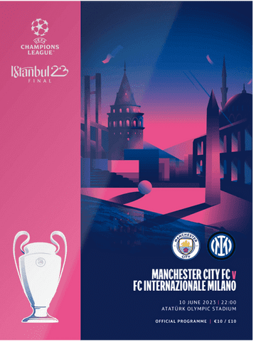 2023 UEFA Champions League Final Manchester City v Inter Milan - official match programme