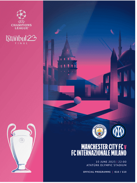 2023 UEFA Champions League Final Manchester City v Inter Milan - official match programme