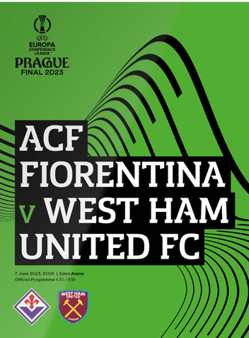 2023 UEFA Europa Conference League Final West Ham v Fiorentina - official match programme