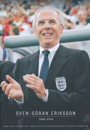 2024 England v Finland (UEFA Nations League @ Wembley) - SVEN GORAN ERIKSSON tribute programme