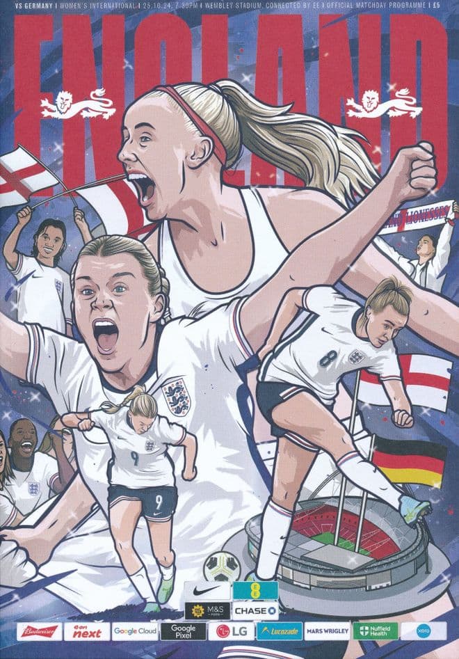 2024 England v Germany  (Women's International @ Wembley)  - official match programme