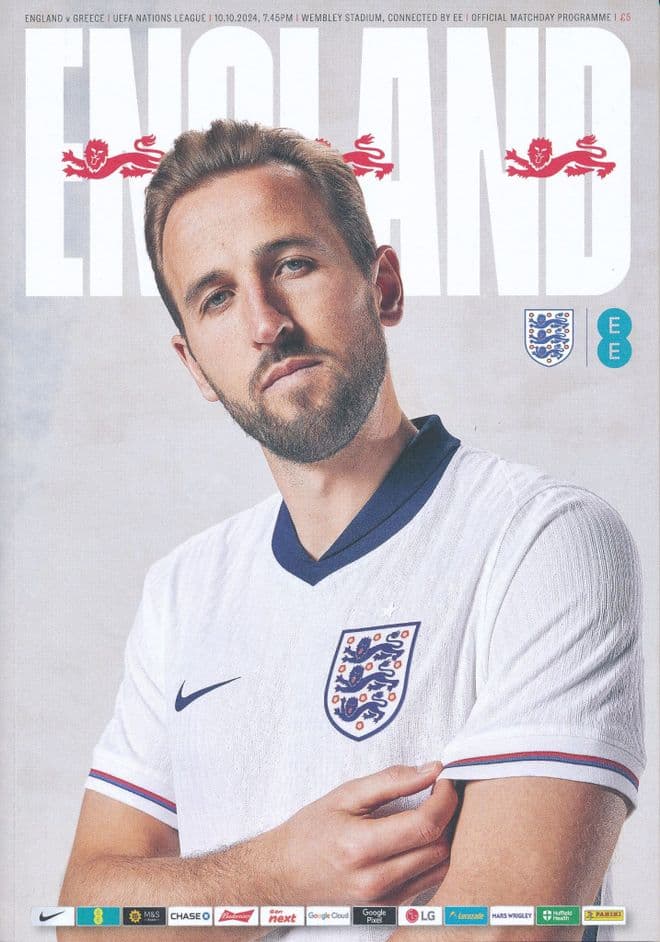 2024 England v Greece  (UEFA Nations League @ Wembley) - official match programme