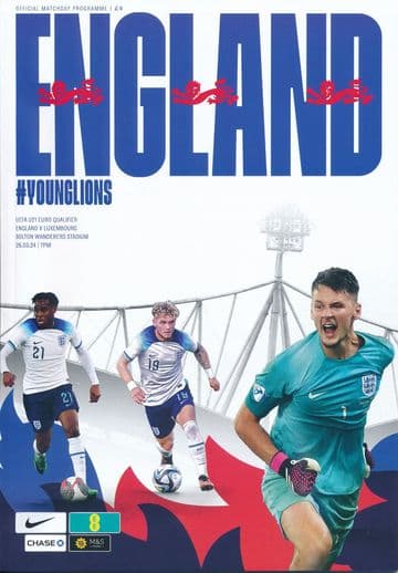 2024 England v Luxembourg (UEFA Euro Under 21 Qualifier @ Bolton) - official programme
