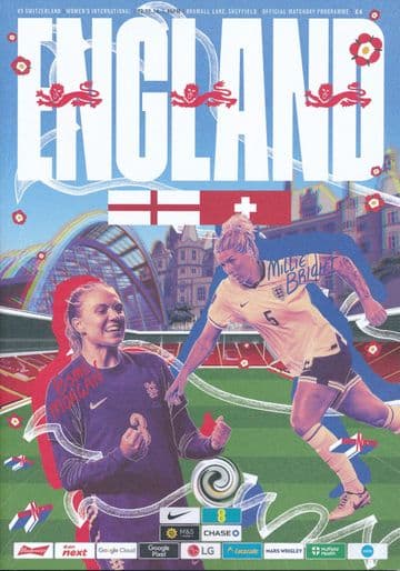 2024 England v Switzerland  (Women's International @ Sheffield United)  - official programme