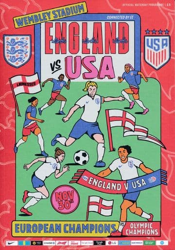 2024 England v USA (Women's International @ Wembley)  - official match programme
