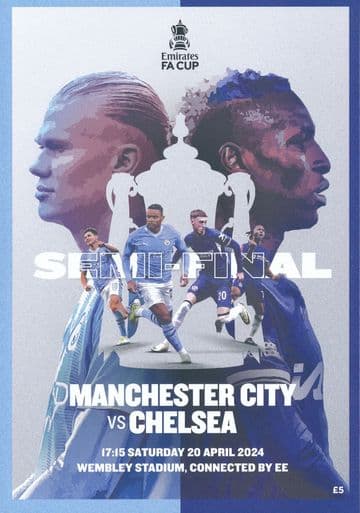 2024 FA Cup Semi Final Manchester City v Chelsea - official match programme
