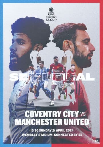 2024 FA Cup Semi Final Manchester United v Coventry - official match programme