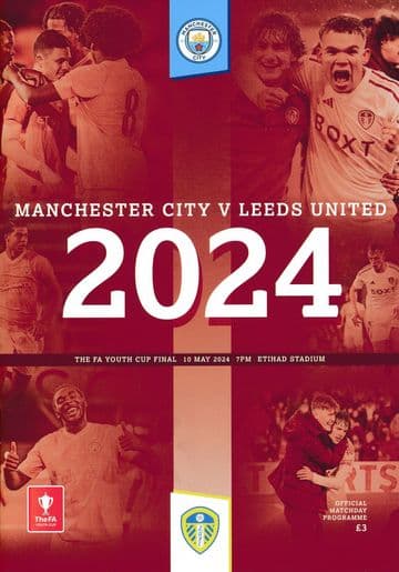2024 FA Youth Cup Final Manchester City v Leeds United - official match programme