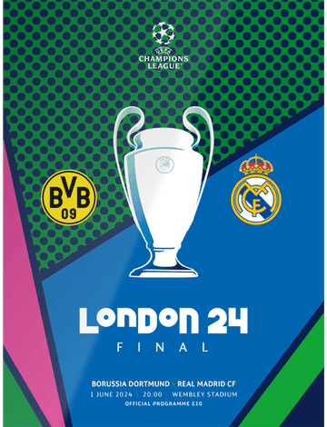 2024 UEFA Champions League Final Real Madrid v Borussia Dortmund - official programme