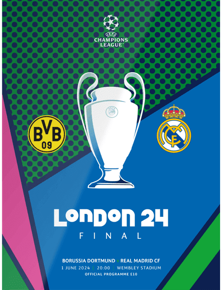 2024 UEFA Champions League Final Real Madrid v Borussia Dortmund - official programme