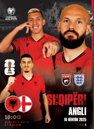 2025 Albania v England  (World Cup Qualifier in Tirana) - official match programme IN STOCK NOW!