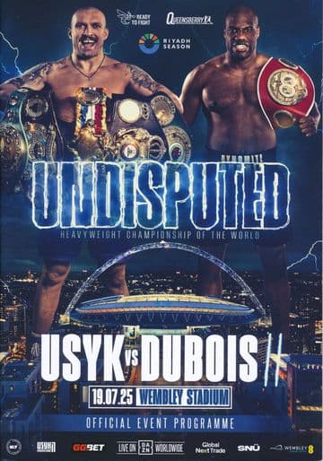 2025 BOXING PROGRAMME Aleksandr Usyk v Daniel Dubois (Heavyweight Championship) @ Wembley Stadium