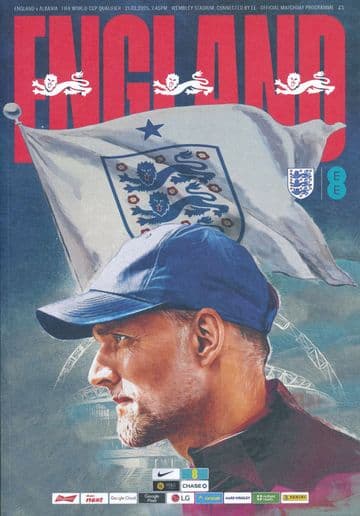 2025 England v Albania (World Cup Qualifier @ Wembley) - official match programme