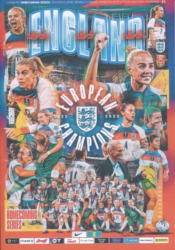 2025 England v China (Women's Euro Winners homecoming @ Wembley)  - official match programme