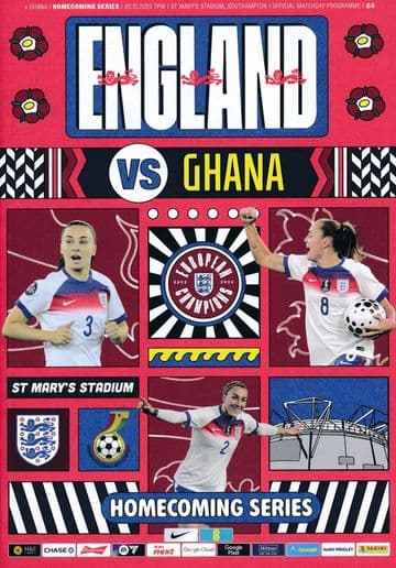 2025 England v Ghana (Women's Euro Winners homecoming  @ Southampton)  - Official programme IN STOCK