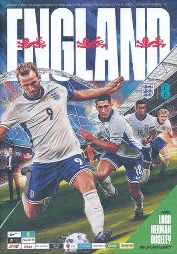 2025 England v Latvia  (World Cup Qualifier @ Wembley) - official match programme
