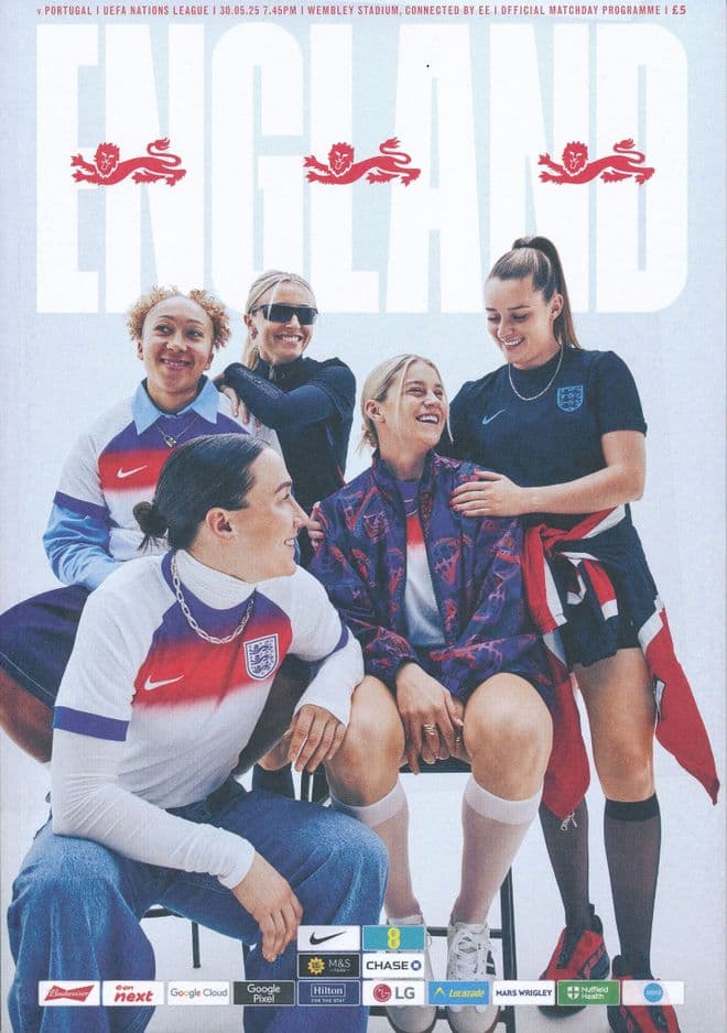 2025 England v Portugal (Women's International @ Wembley)  - Official match programme