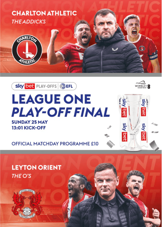 2025 League One Play Off Final Leyton Orient v Charlton - official match programme