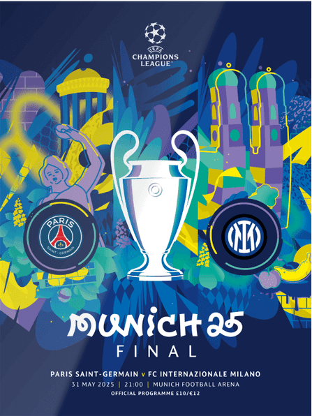 2025 UEFA Champions League Final Paris Saint Germain v Inter Milan - official match programme