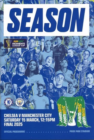 2025 Women's Continental League Cup Final  Chelsea v Man City  - official match programme