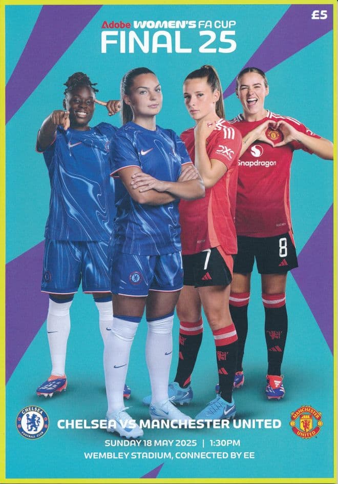 2025 Women's FA Cup Final  Manchester United v Chelsea - official match programme