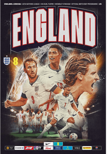 2026 England v Czechia (UEFA Nations League @ Wembley) P official match programme IN STOCK NOW!