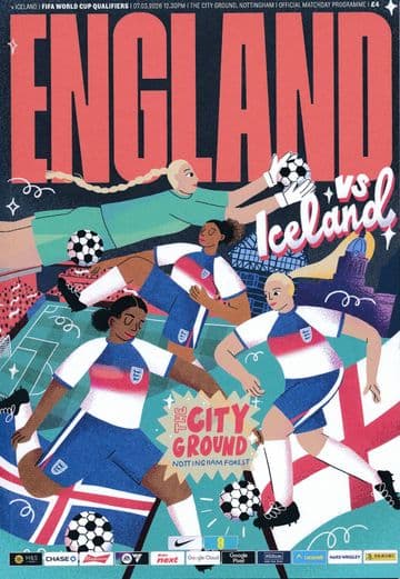 2026 England v Iceland (Women's World Cup Qualifier @ City Ground) - Official programme IN STOCK