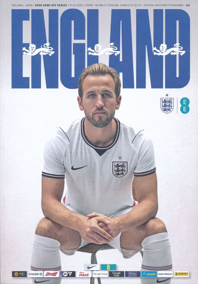 2026 England v Japan (Friendly International @ Wembley) - official match programme IN STOCK  NOW!
