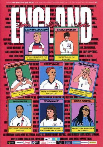 2026 England v Spain (Women's World Cup Qualifier @ Wembley) - match programme IN STOCK NOW!
