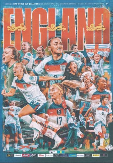 2026 England v Ukraine  (Women's World Cup Qualifier  @ Everton)  - match programme IN STOCK NOW!