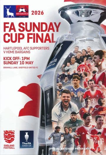2026  FA Sunday Cup Final  Hartlepool AFC Supporters v Home Bargains Liverpool - official programme