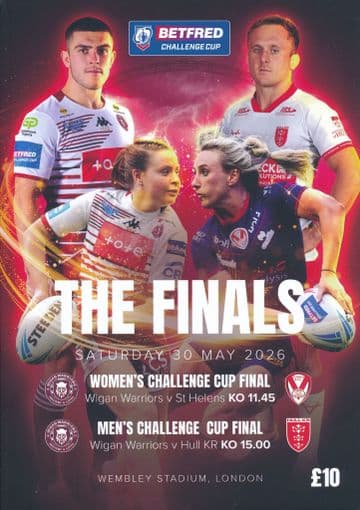 2026 RUGBY LEAGUE CHALLENGE CUP FINAL Wigan Warriers v Hull KR - official match programme
