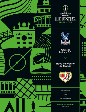 2026 UEFA Conference Final - Crystal Palace v Vallecano - official match programme IN STOCK NOW!