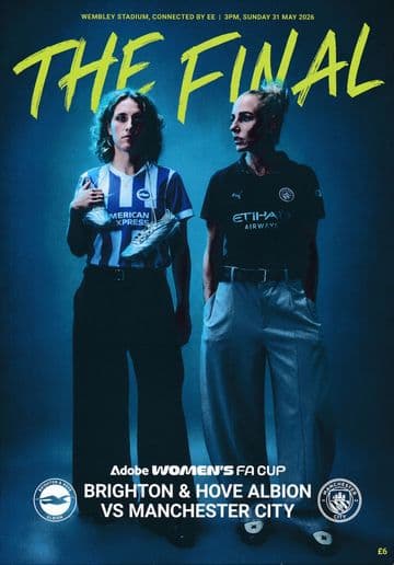 2026 Women's FA Cup Final Brighton v Manchester City - official match programme IN STOCK NOW!