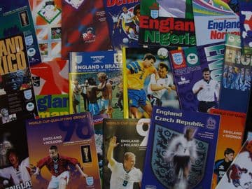 Bundle of 10 different ENGLAND HOME football programmes between 1993 and 1998
