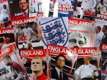 Bundle of 15 different ENGLAND HOME football programmes between 2008 and 2010