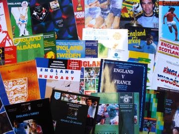 Bundle of 26 different ENGLAND HOME football programmes between 1985 and 1992