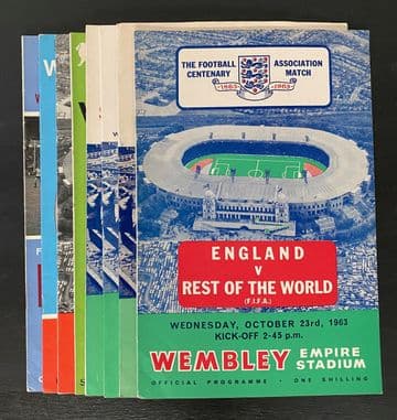 Collection of 10 different ENGLAND football programmes between 1960 and 1967
