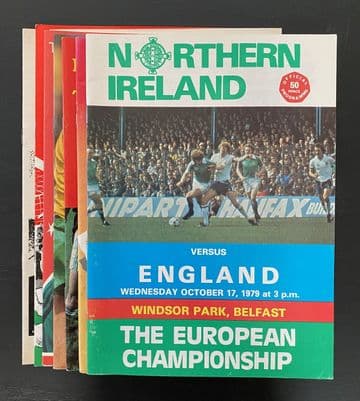 Collection of 10 different NORTHERN IRELAND football programmes