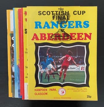 Collection of 10 different SCOTTISH CUP / LEAGUE CUP FINAL football programmes