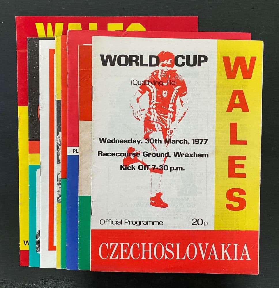 Collection of 10 different WALES football programmes