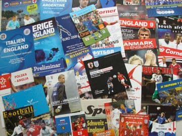 Collection of 38 different ENGLAND AWAY football programmes 1999 to 2017