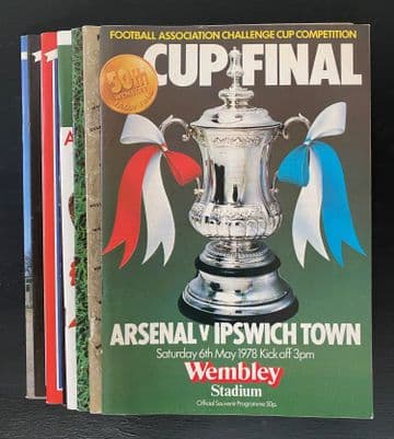 Collection of 8 different 1970s / 1980s FA CUP FINAL football programmes