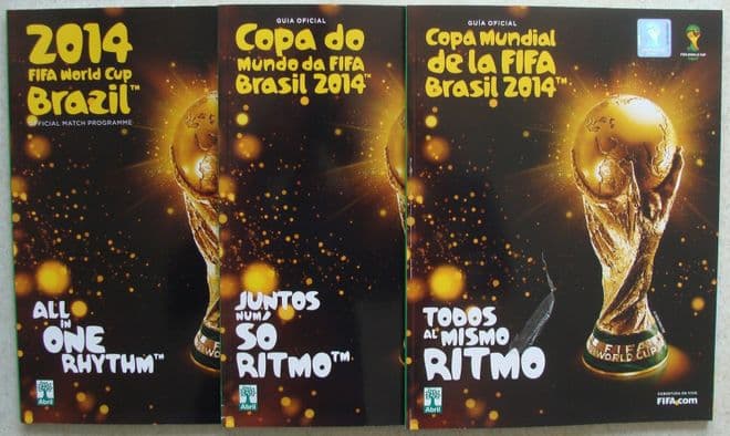 Complete set of all 3 World Cup 2014 official programmes from Brazil